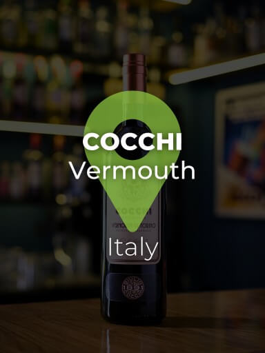 Bottle of Cocchi Vermouth di Torino on a table._1