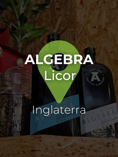 Garrafa de Licor de Café Algebra, bebida artesanal com sabor intenso de café, embalagem elegante, ideal para coquetéis e consumo puro._1