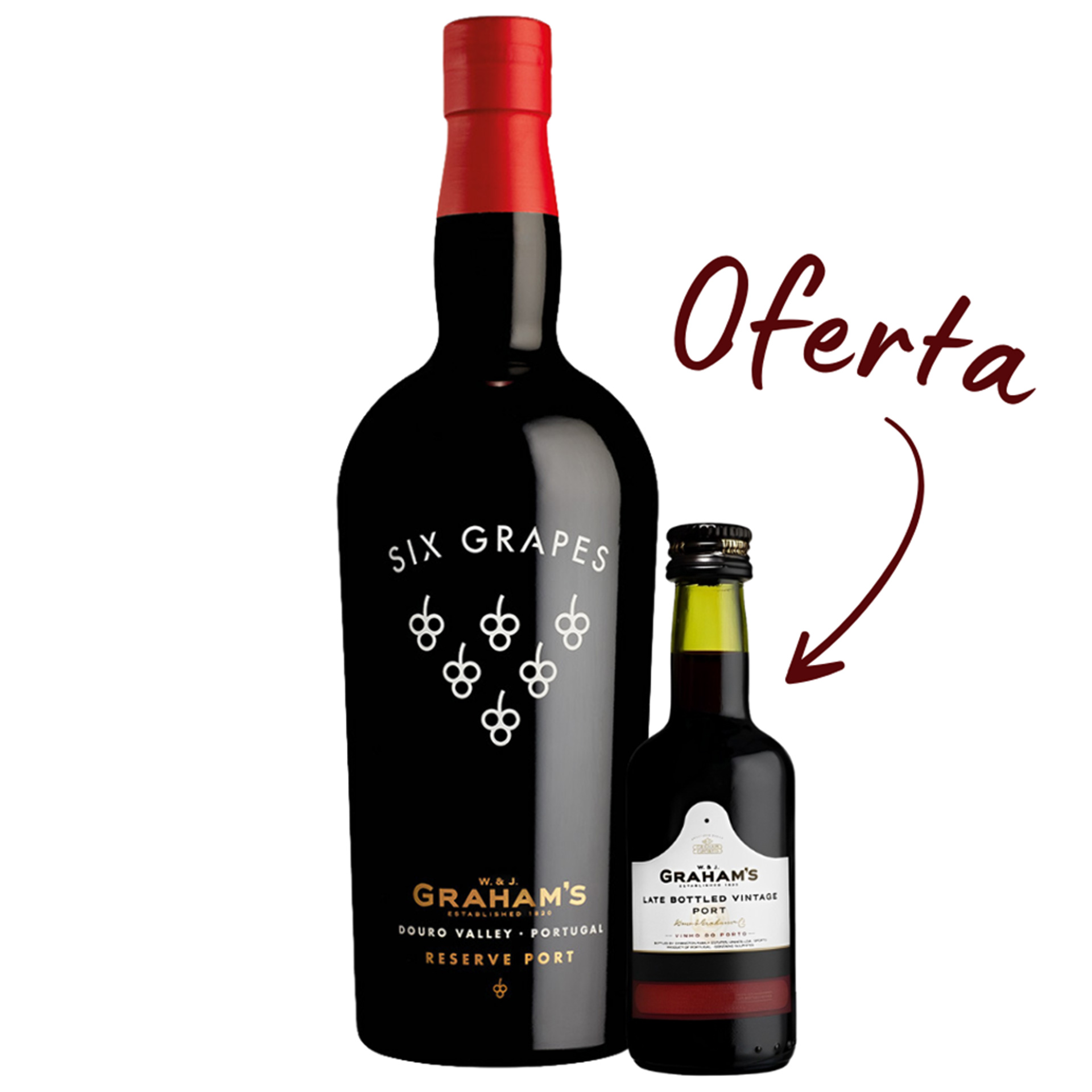 Port Wine Grahams Six Grapes 75Cl = Miniature Offer L.B.V