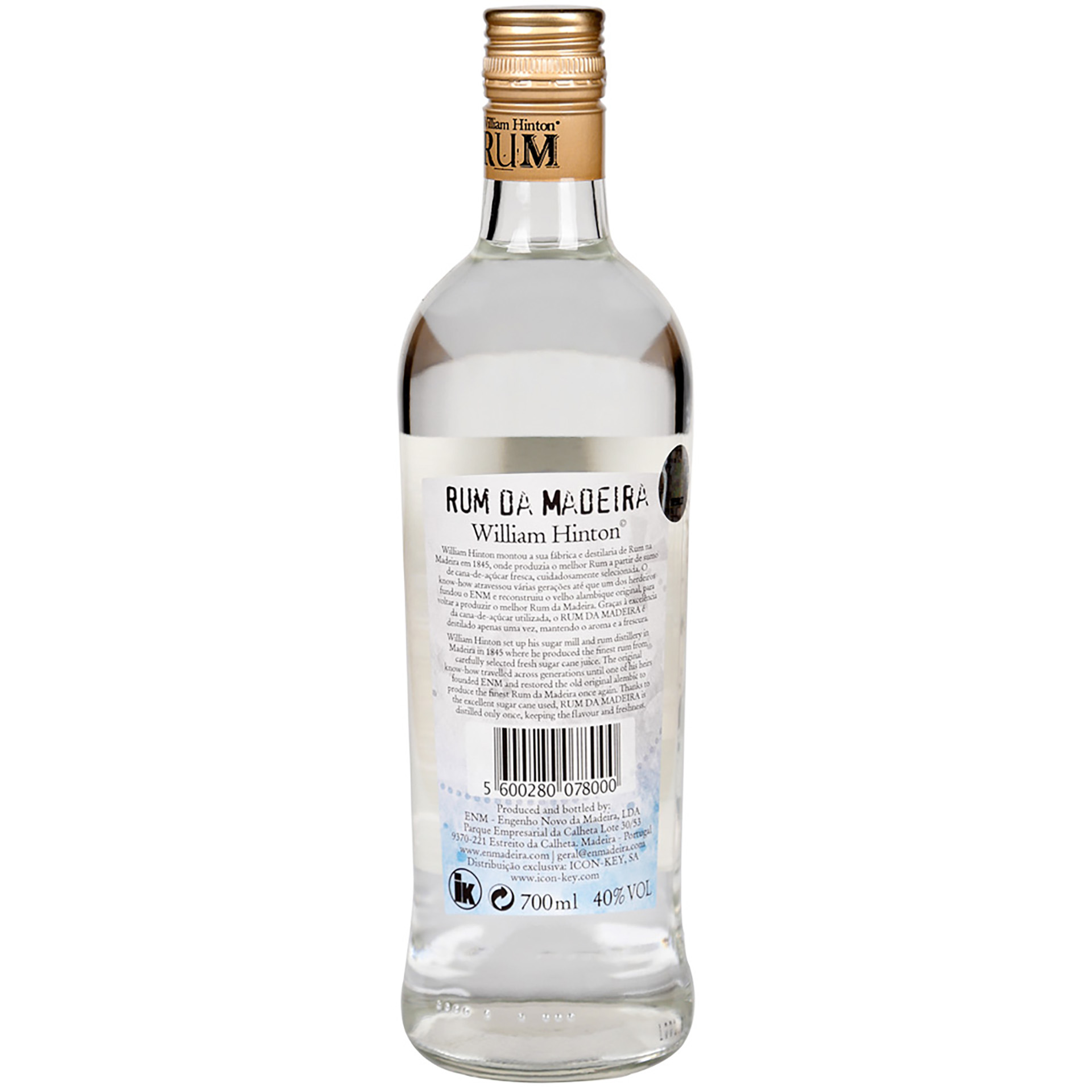 Rum William Hinton Branco 70Cl