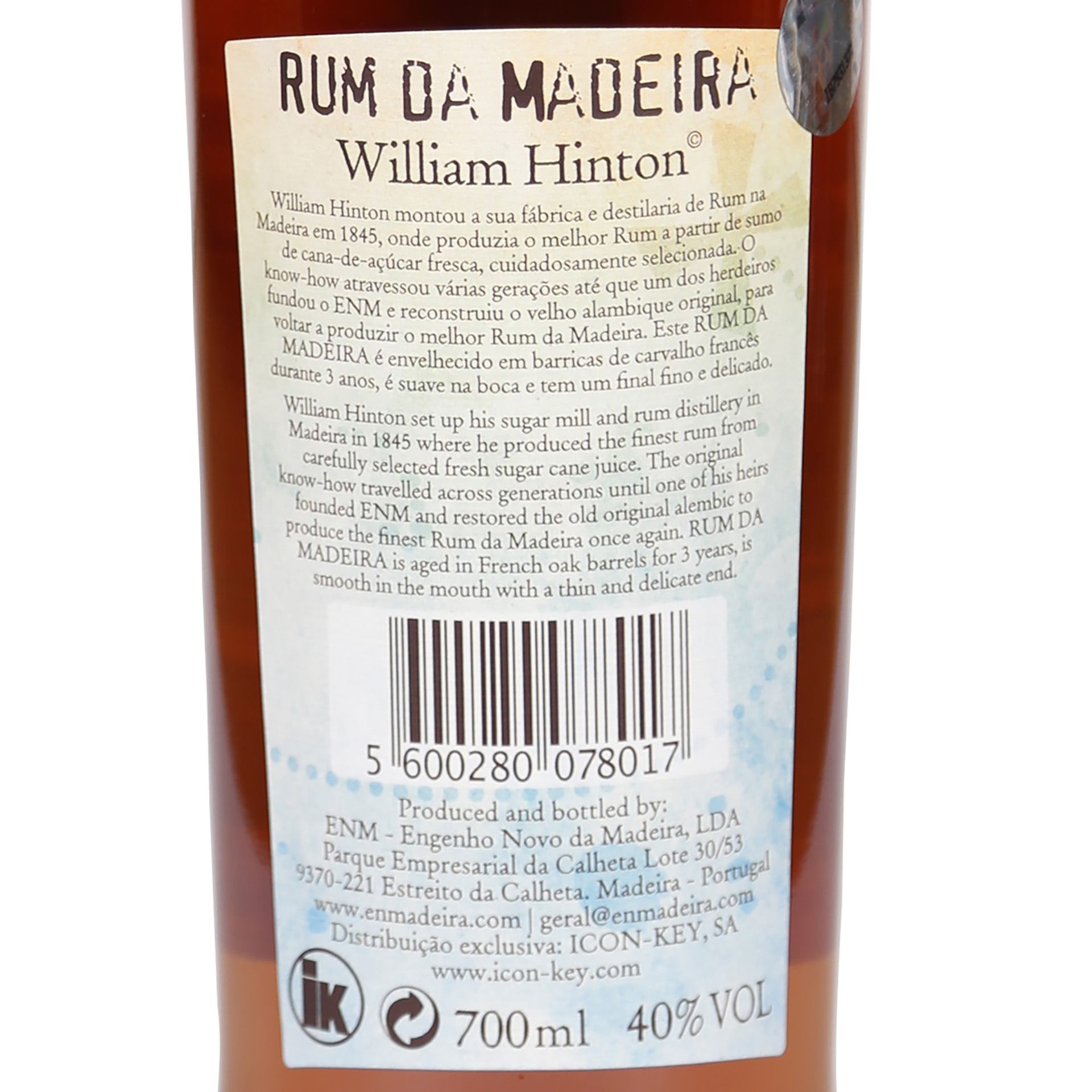 Rum William Hinton 3 Anos 70Cl
