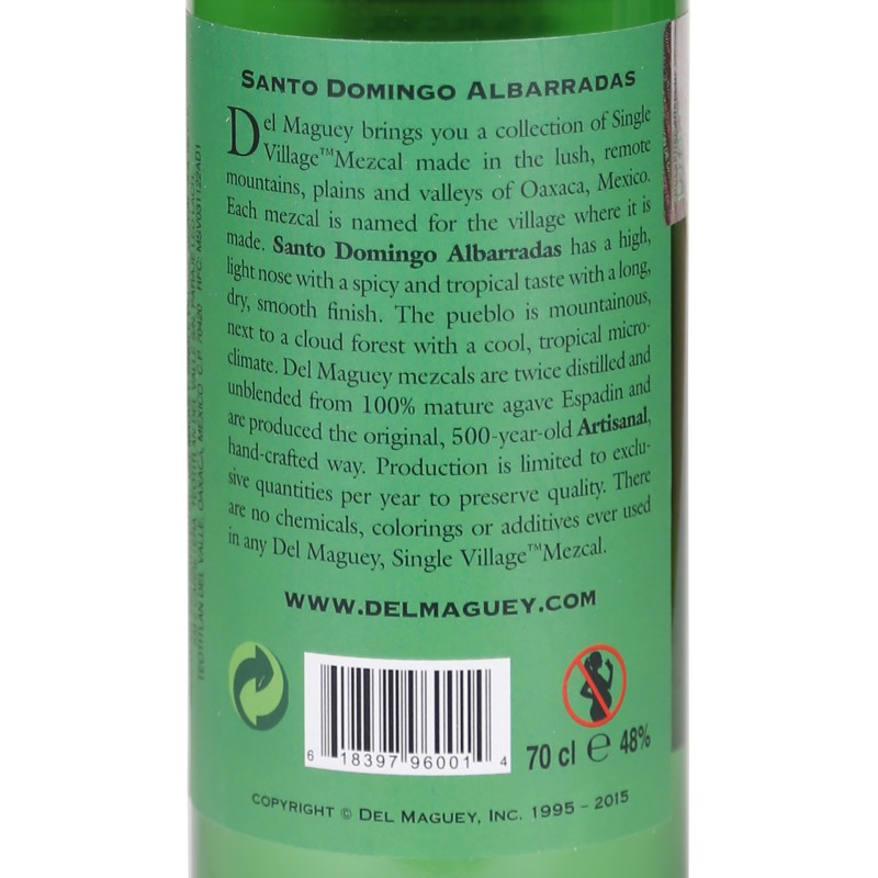 Mezcal Del Maguey Santo Domingo Albarradas 70Cl 48%