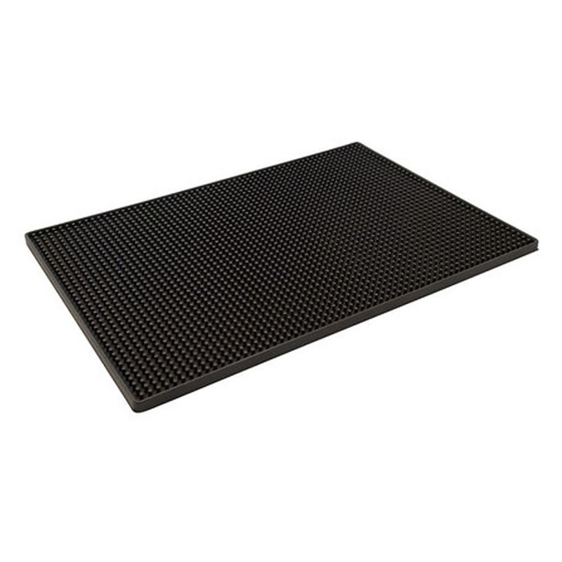 Tapete De Bar Preto Anti-Derrapante 40X30X1,5Cm