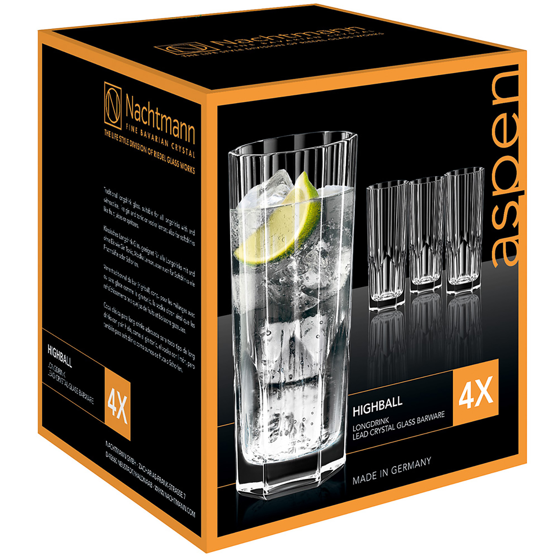 Copos Nachtmann Cocktail Highball Aspen 4 X 30.9Cl