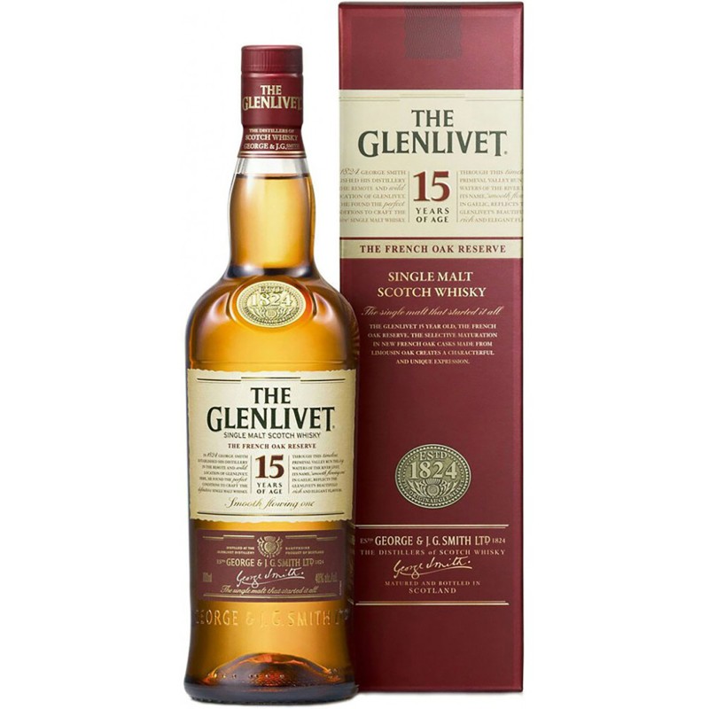 Whisky Single Malt The Glenlivet 15 Anos Esccia 70Cl