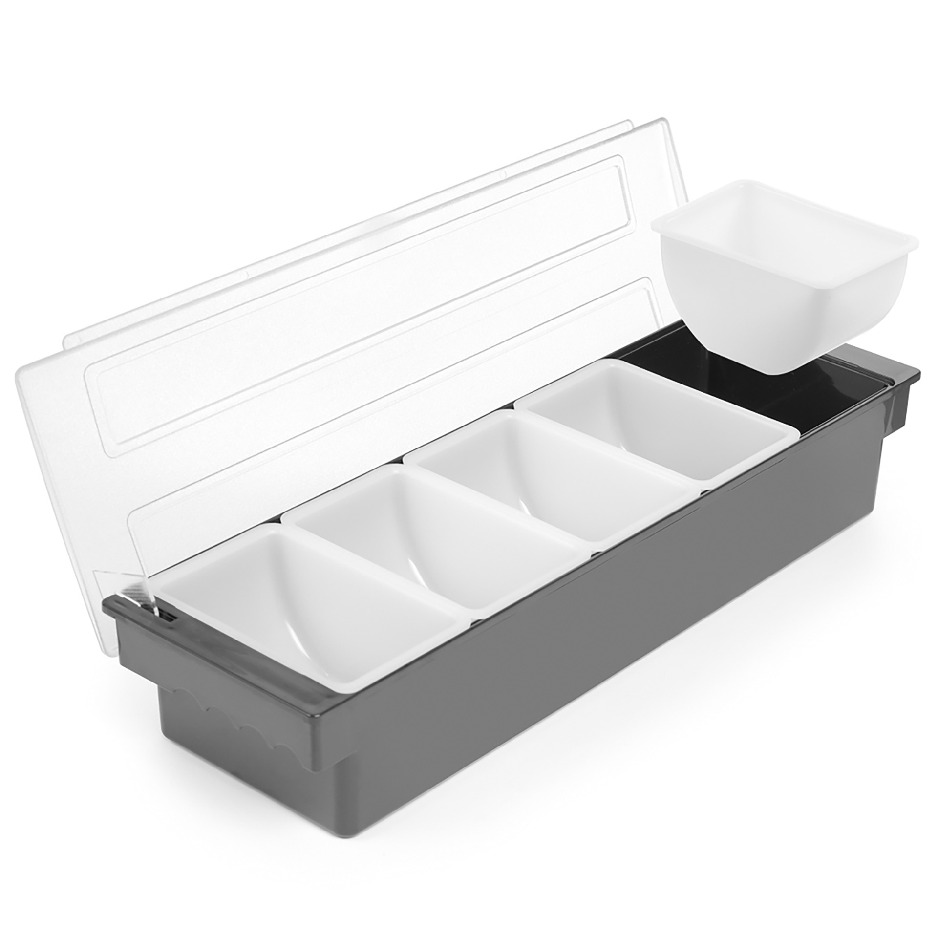 Caixa Para Ingredientes 5 Comp. Plástico Preto