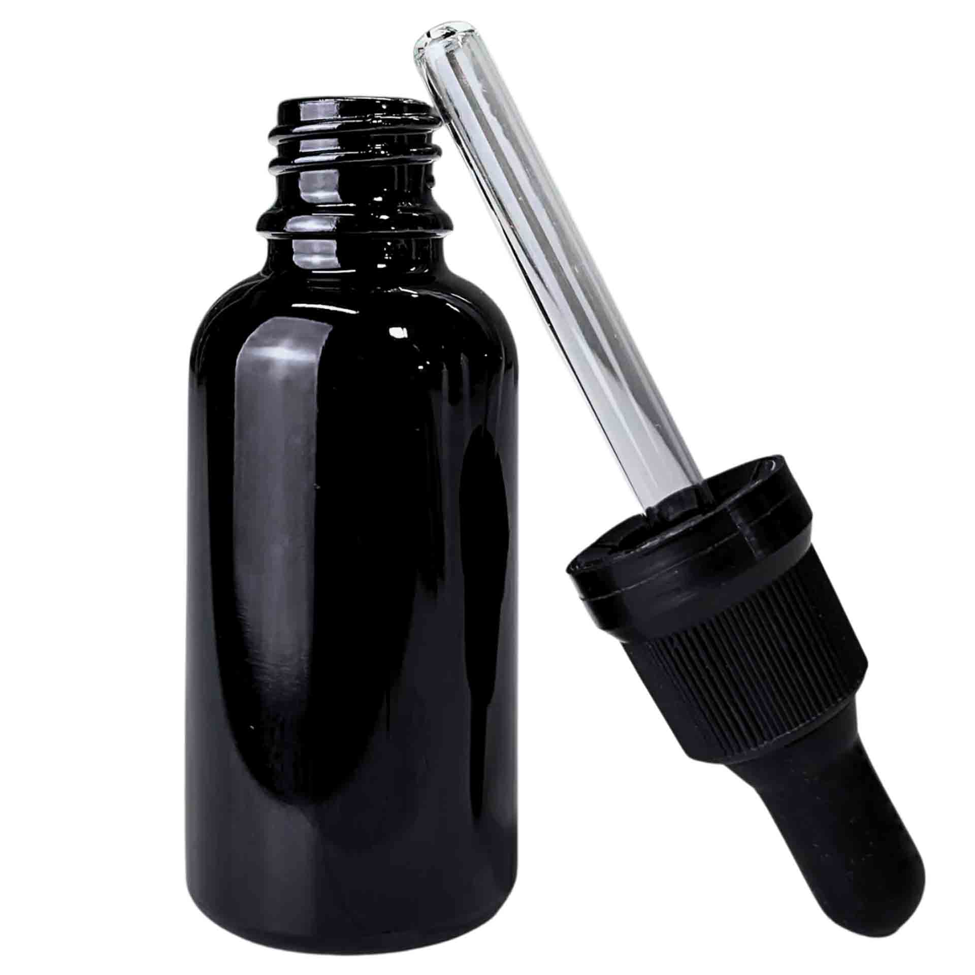 Black Glass Dropper 50Ml
