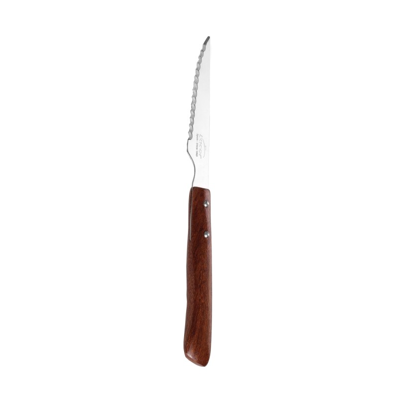 Set Of 6 Serrated Wooden-Handle Knives 10.5 Cm