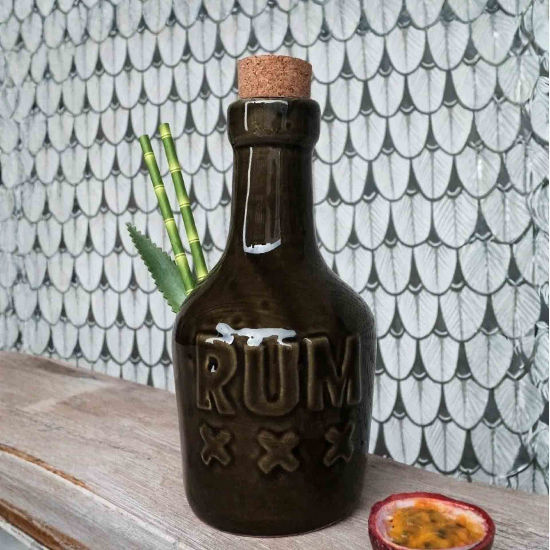Rum Bottle Tiki Mug Green 35Cl