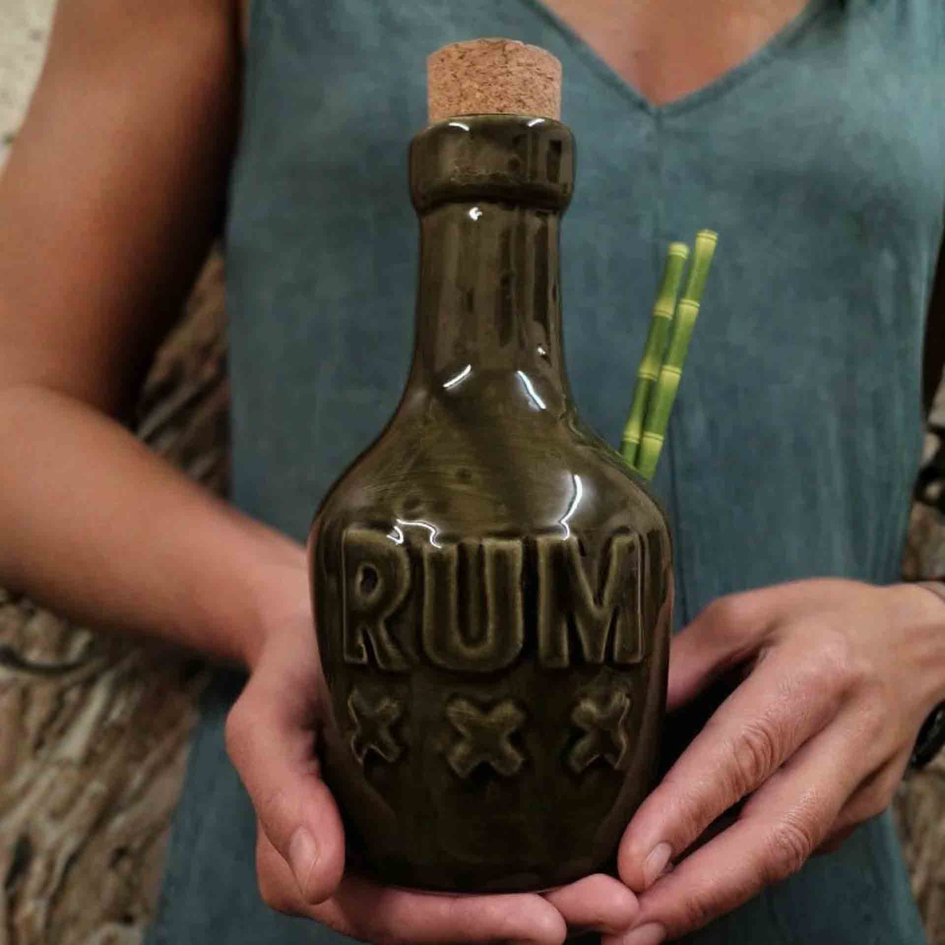 Rum Bottle Tiki Mug Green 35Cl