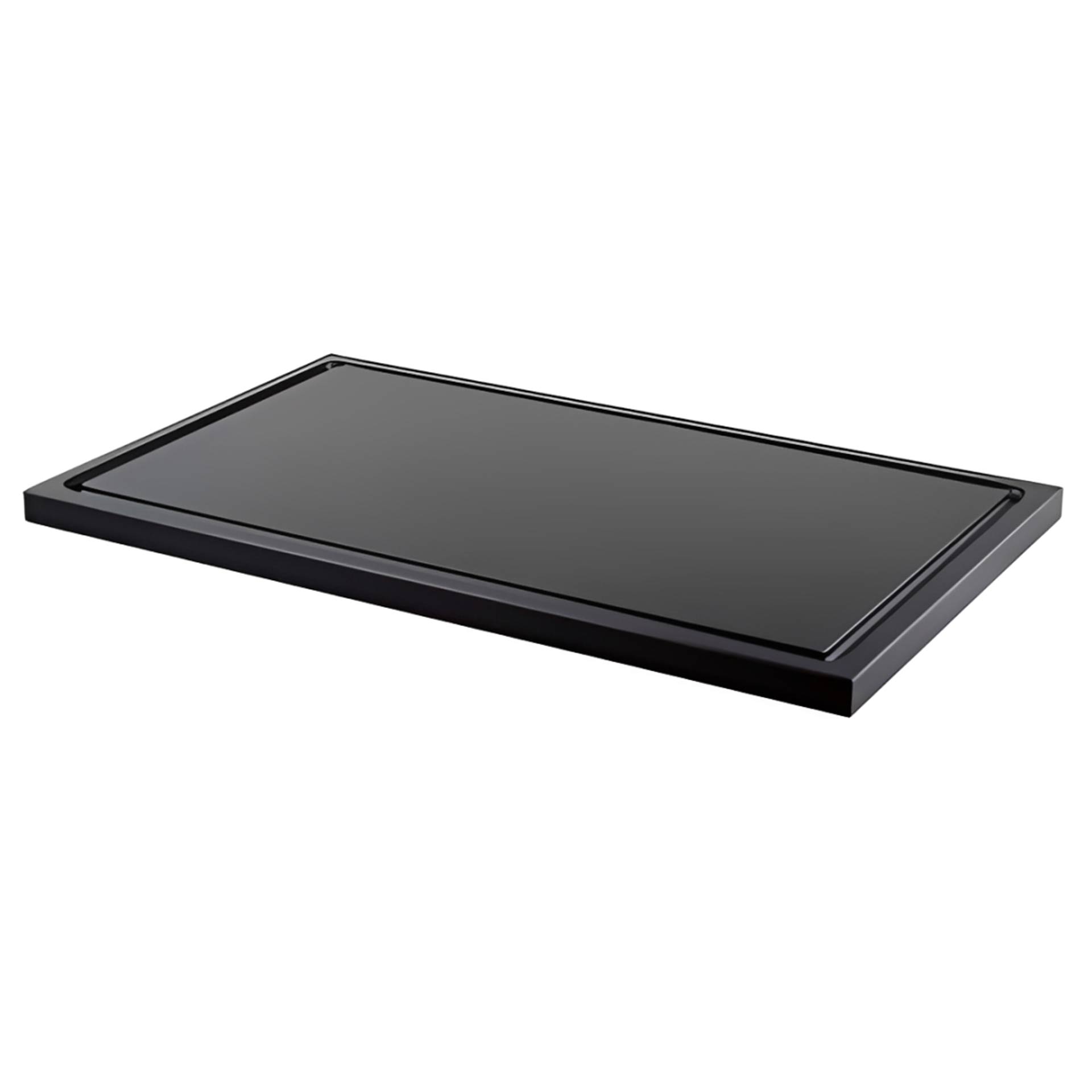 Cutting Board Black 50X30X2Cm W/Rubber Feet And Juice Drain