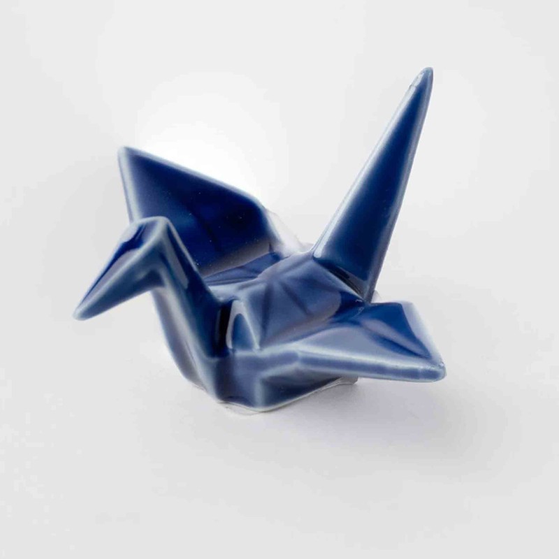 Indigo Blue Origami Crane Chopsticks Rest