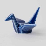 Indigo Blue Origami Crane Chopsticks Rest