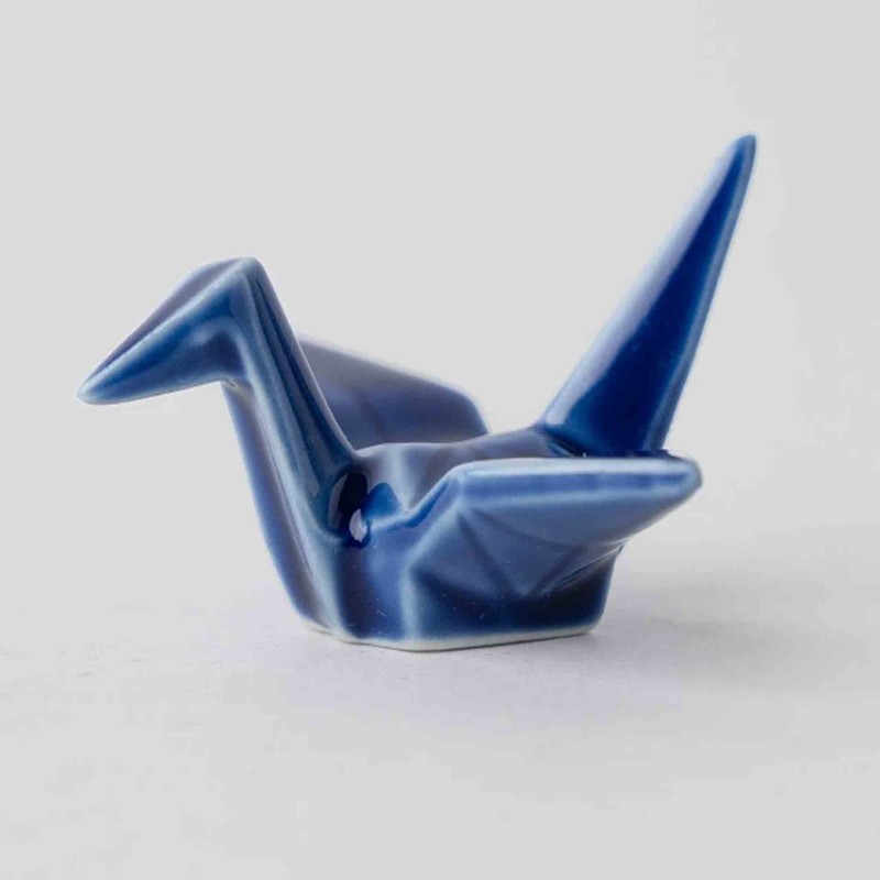 Indigo Blue Origami Crane Chopsticks Rest