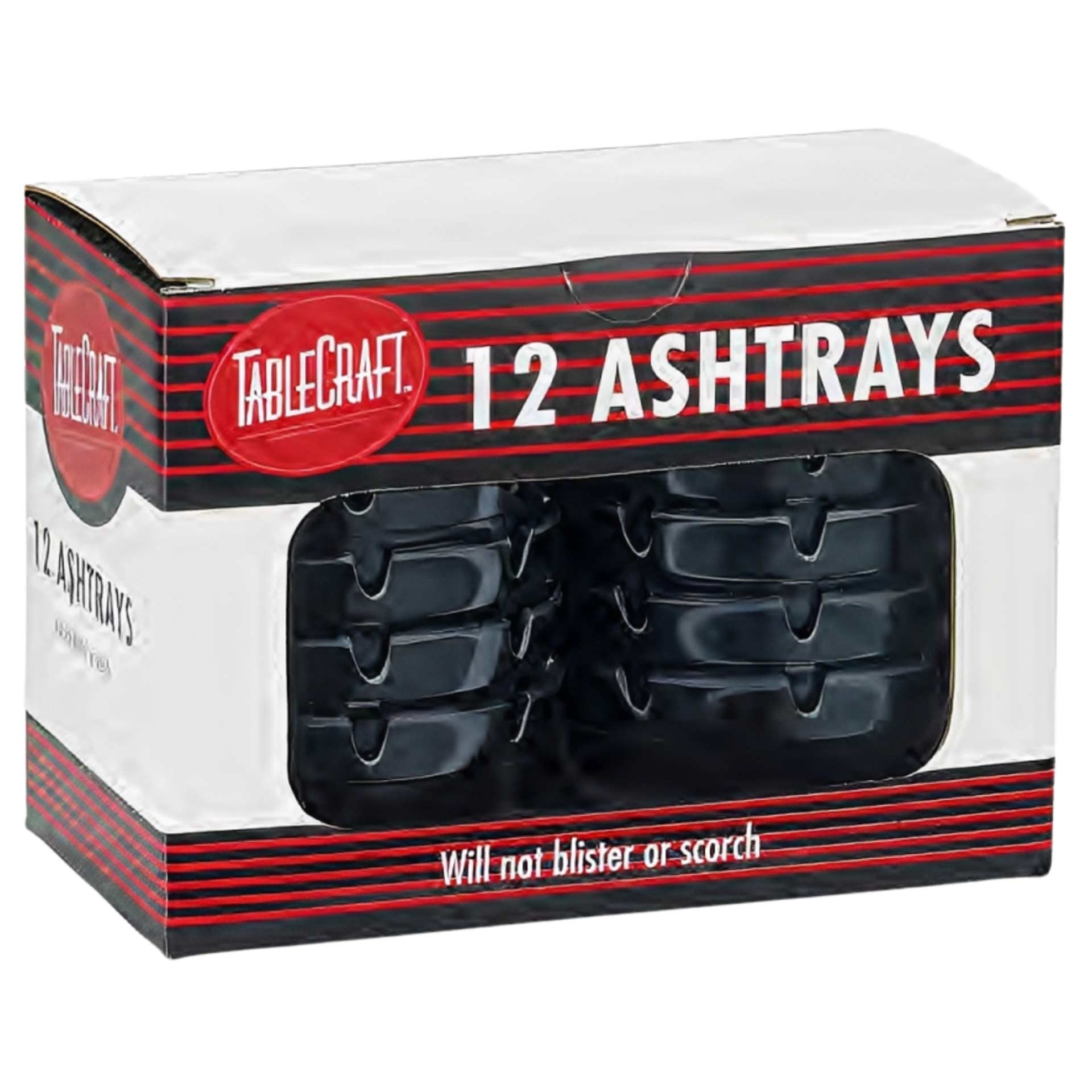 Classic Deepwell Ashtray 11Cm Black Pck 12