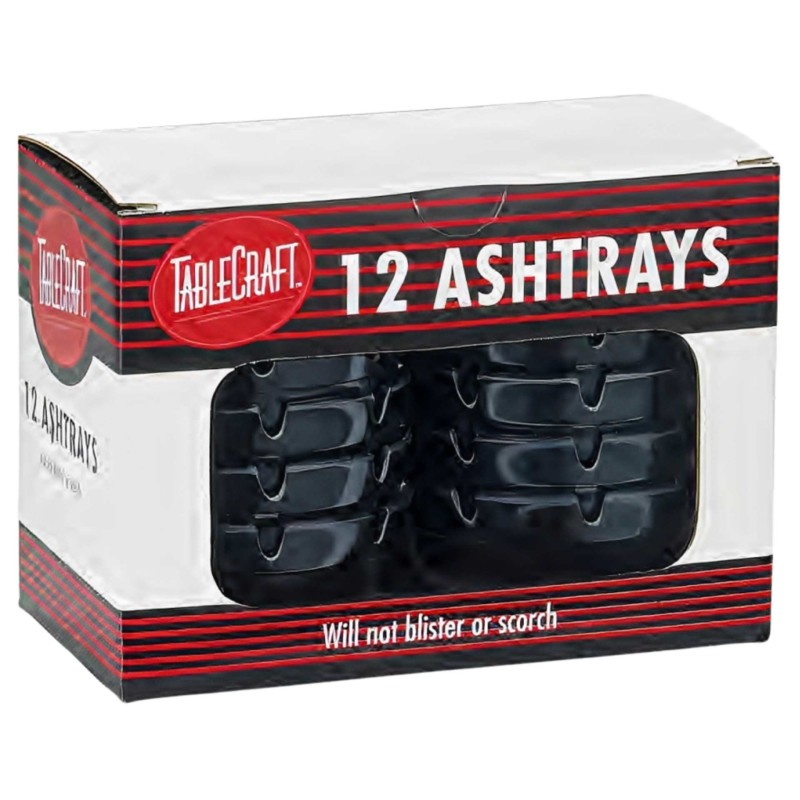 Classic Deepwell Ashtray 11Cm Black Pck 12