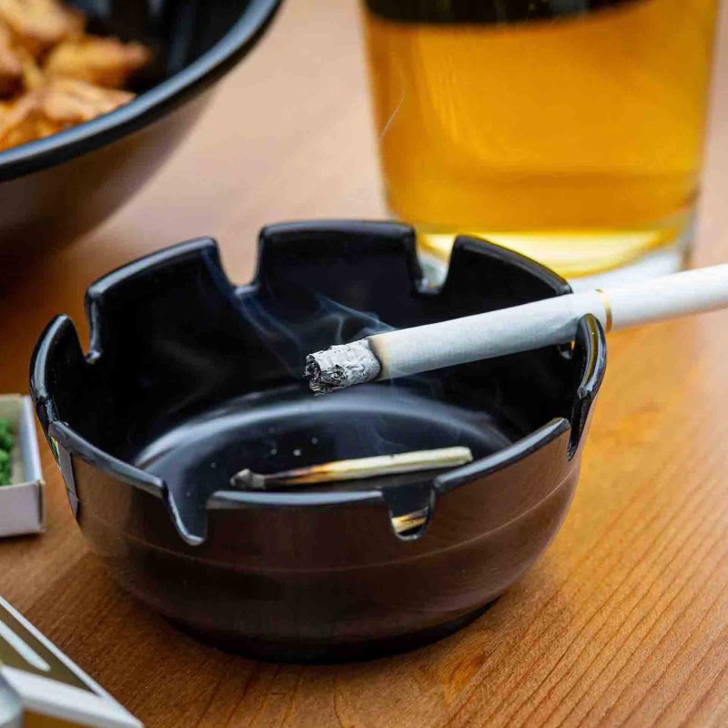 Classic Deepwell Ashtray 11Cm Black Pck 12