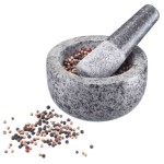 Natural Granite Pestle And Mortar Ø13,1Cm