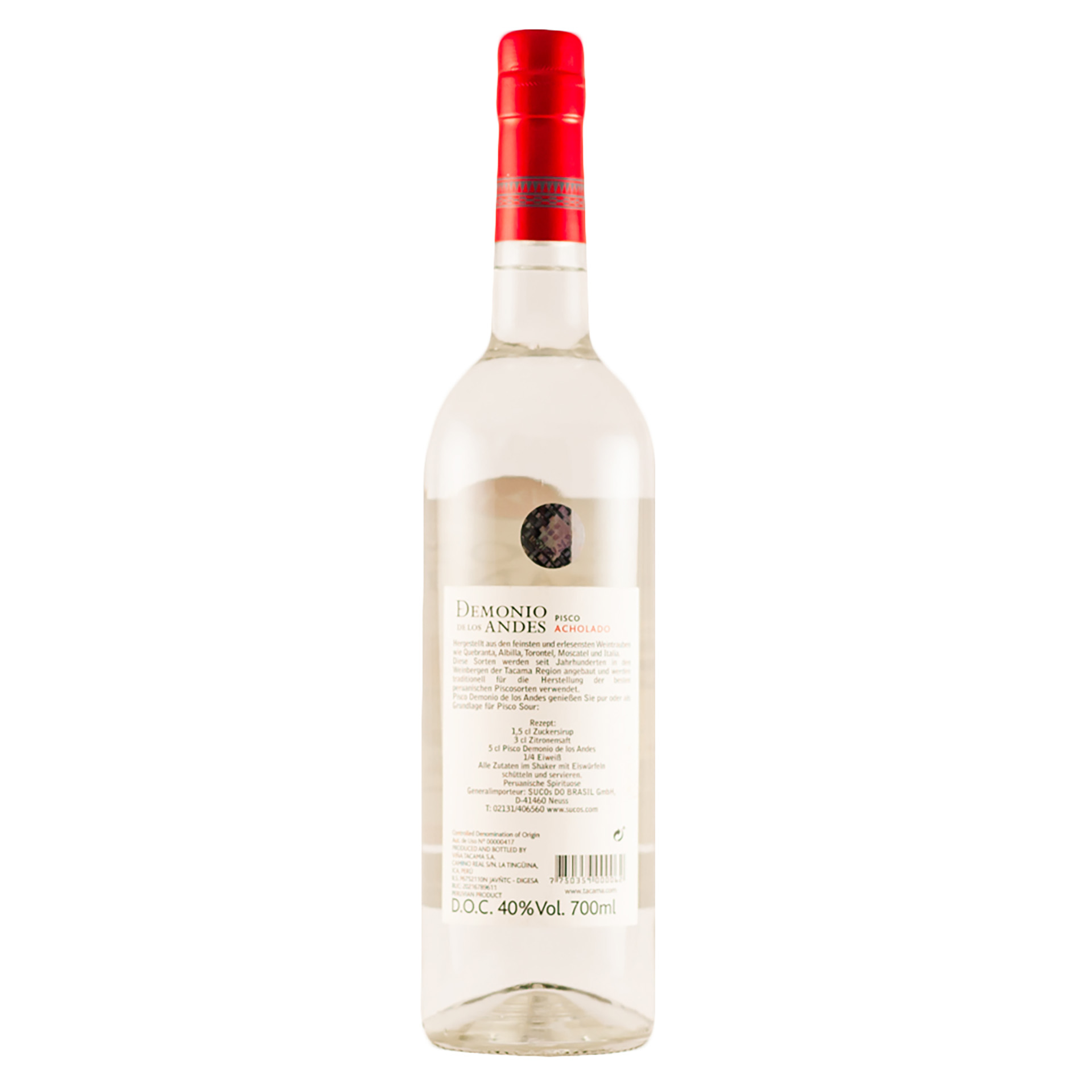 Pisco Demonio De Los Andes Acholado Perú 70Cl 40%