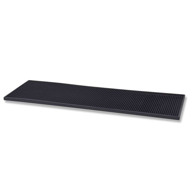 Bar Mat Black Rubber 60X20Cm