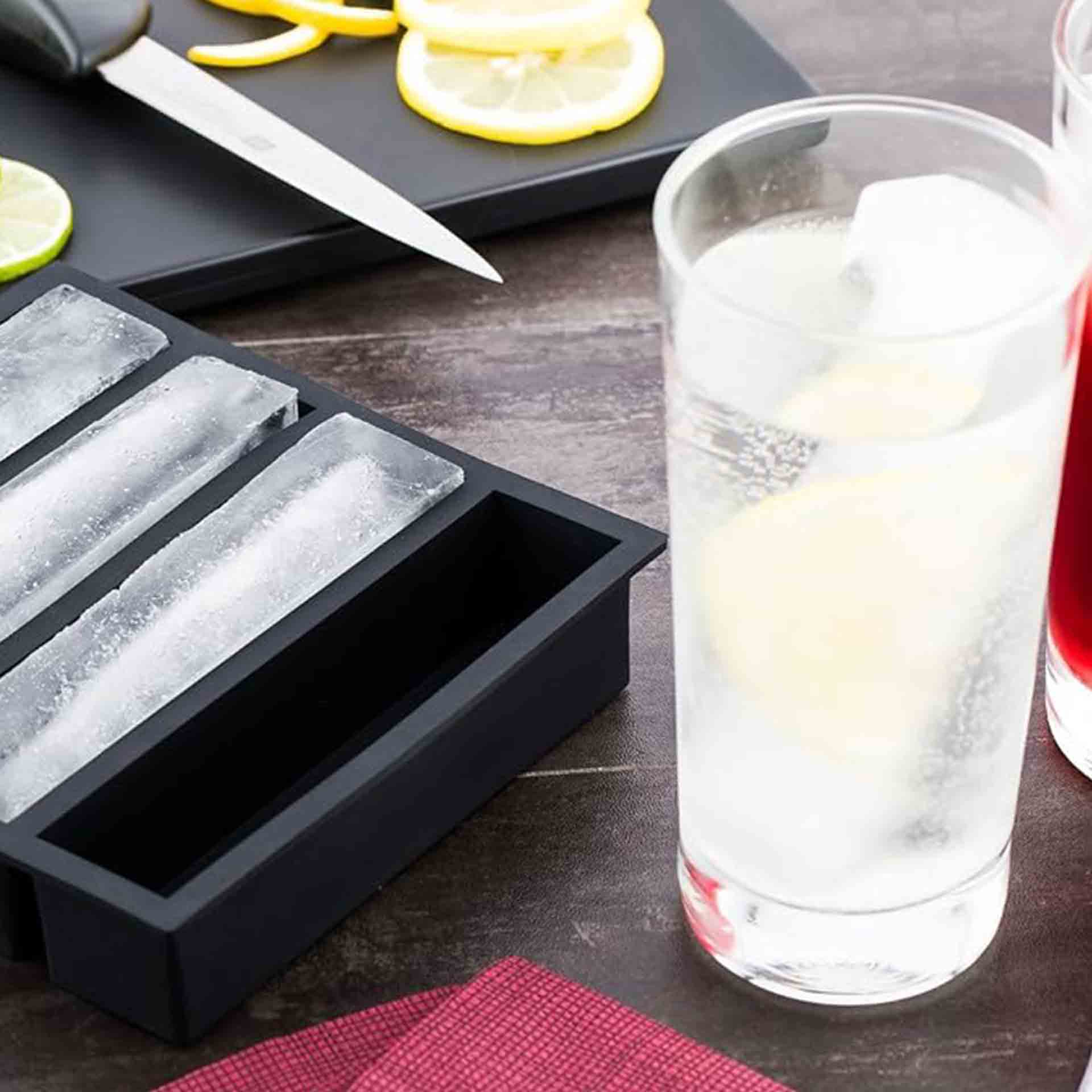 Molde De Gelo 4 Cavidades 13X3Cm Silicone