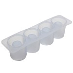 Molde 4 Copos Shot Silicone Natural