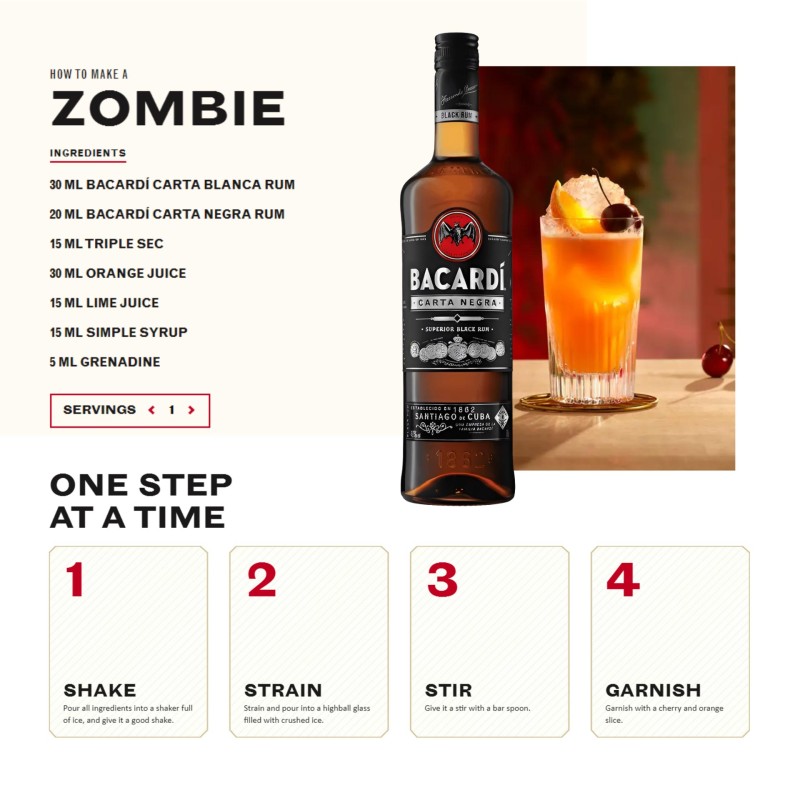 Rum Bacardi Carta Negra 70Cl 40%
