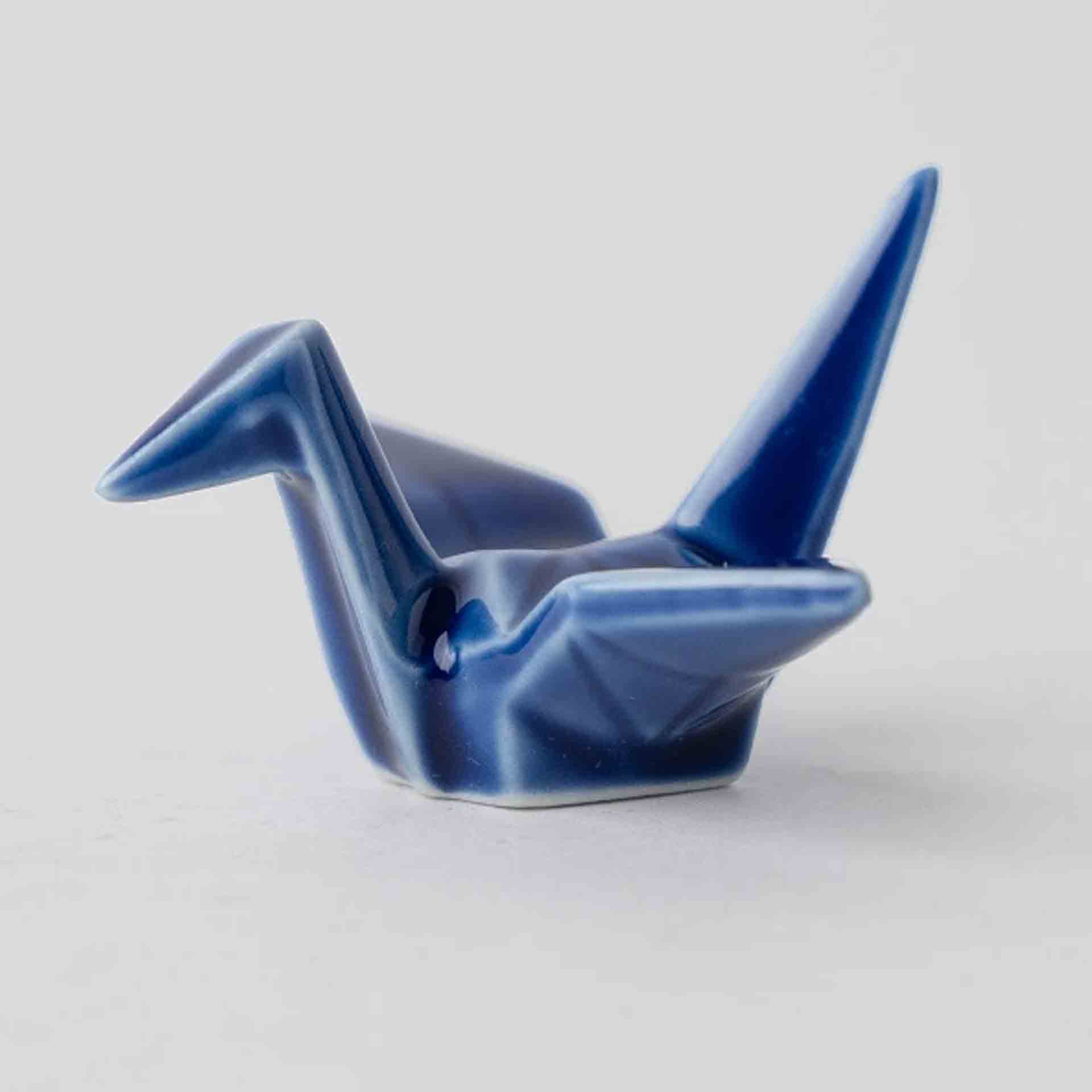 Indigo Blue Origami Crane Chopsticks Rest