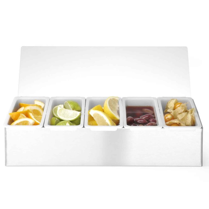 Bar Condiment Holder 5 Containers S/S