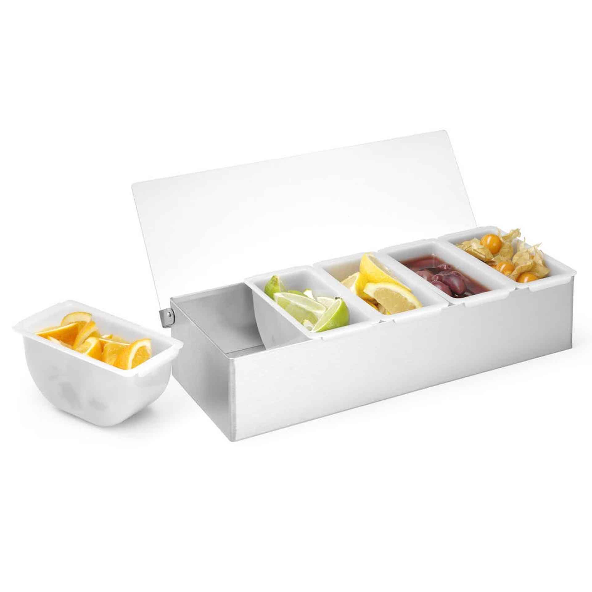 Bar Condiment Holder 5 Containers S/S