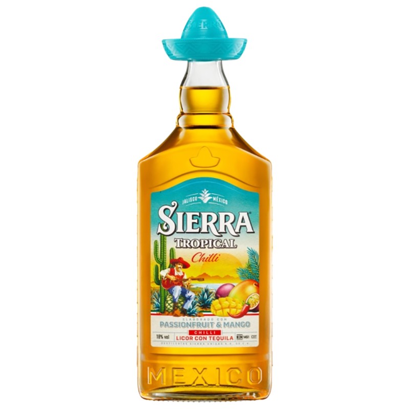 Licor Com Tequila Sierra Tropical Chilli 70Cl 18%